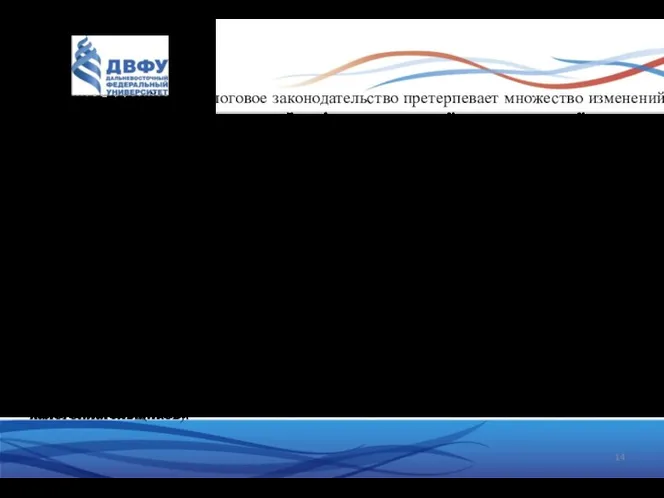 Современное российское налоговое законодательство претерпевает множество изменений в процессе осуществления