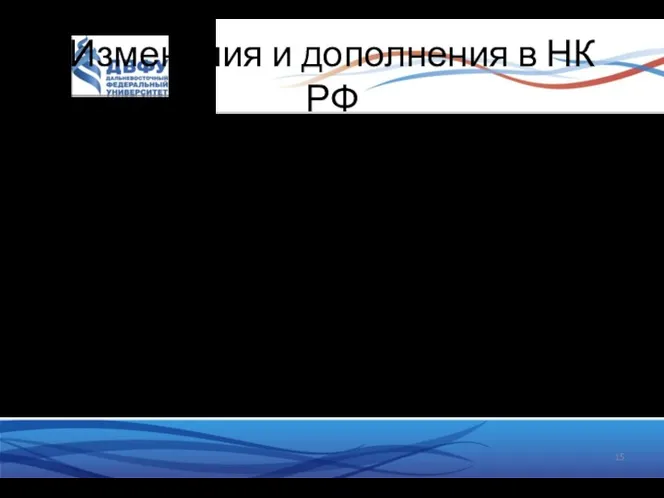 Изменения и дополнения в НК РФ Глава 3.1. КОНСОЛИДИРОВАННАЯ ГРУППА