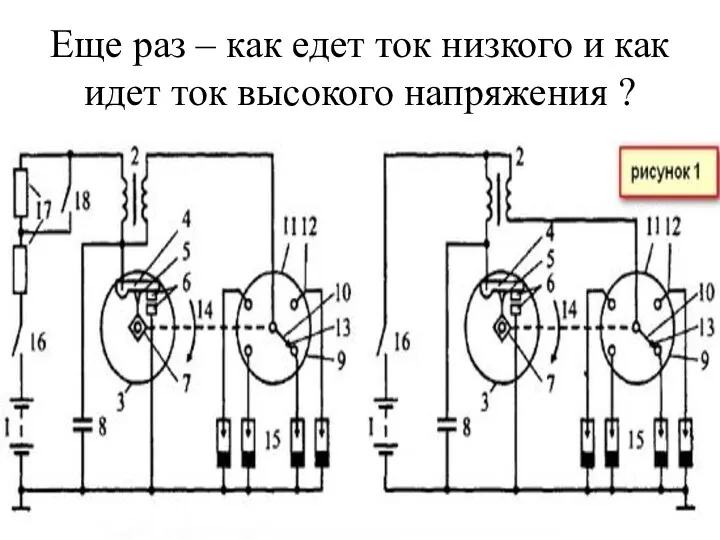 Еще раз – как едет ток низкого и как идет ток высокого напряжения ?