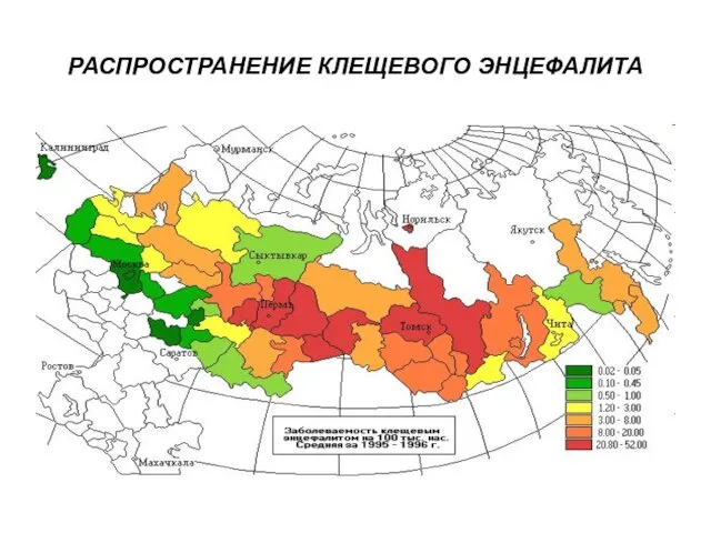 РАСПРОСТРАНЕНИЕ КЛЕЩЕВОГО ЭНЦЕФАЛИТА