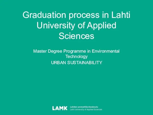 Graduation process in Lahti University of Applied Sciences
