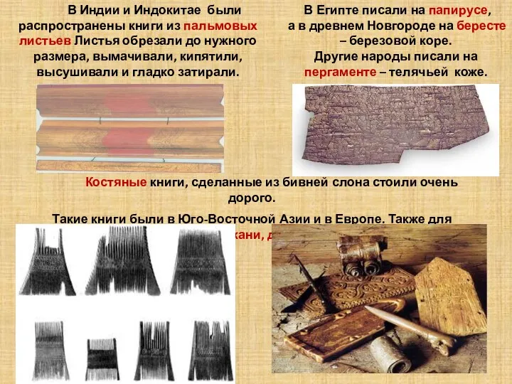 В Египте писали на папирусе, а в древнем Новгороде на бересте – березовой