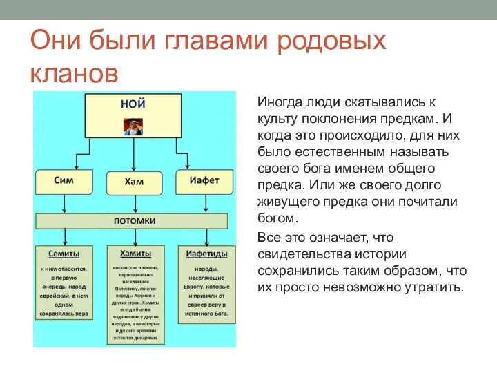 Они были главами родовых кланов Иногда люди скатывались к культу