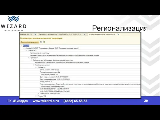 ГК «Визард» www.wizard-c.ru (4822) 65-58-57 Регионализация