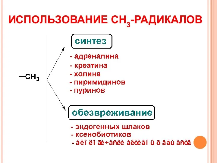 ИСПОЛЬЗОВАНИЕ СН3-РАДИКАЛОВ