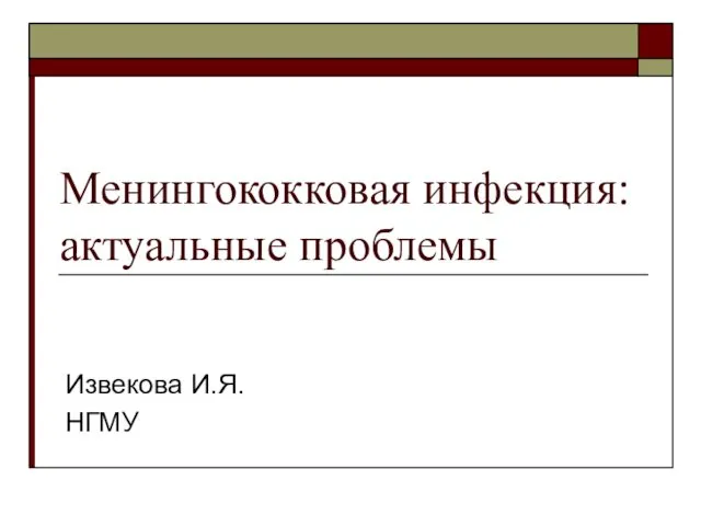 Менингококковая инфекция: актуальные проблемы