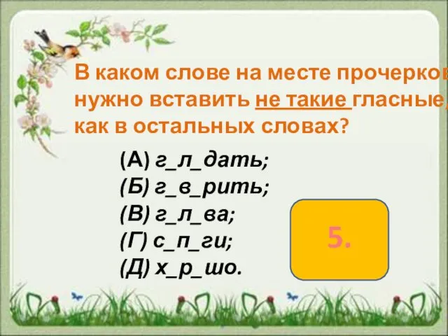 В каком слове на месте прочерков нужно вставить не такие