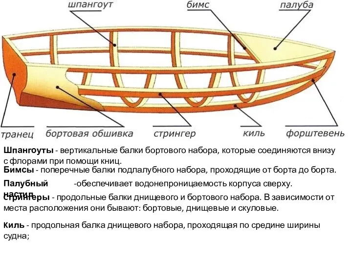 Бимсы - поперечные балки подлалубного набора, проходящие от борта до