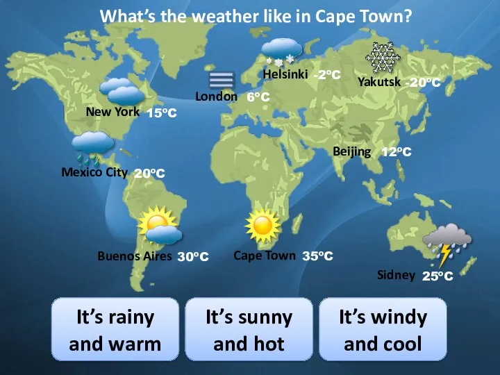 What’s the weather like in Cape Town? It’s rainy and