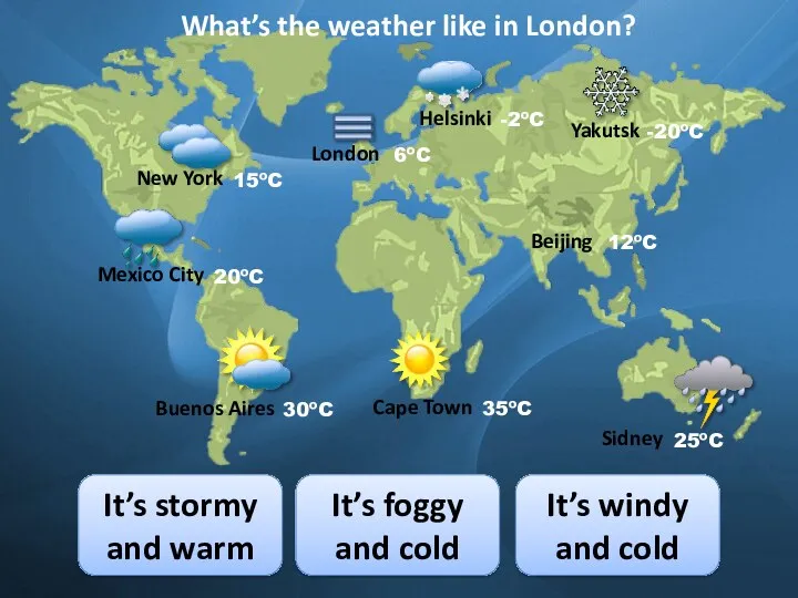 What’s the weather like in London? It’s windy and cold