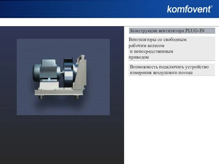 Вентиляторы со свободным рабочим колесом и непосредственным приводом Конструкция вентилятора