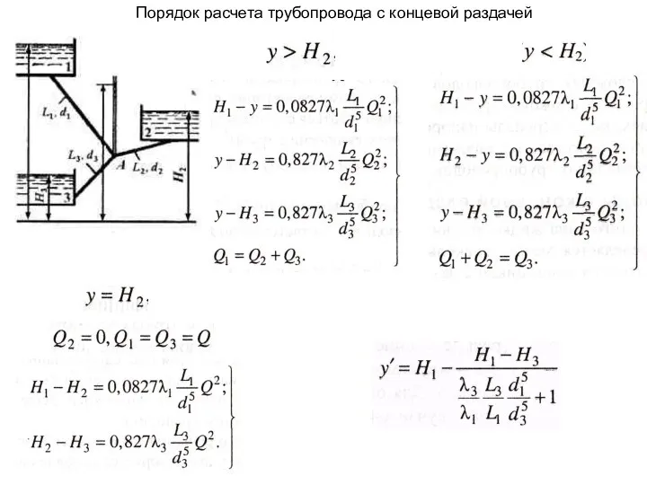 Порядок расчета трубопровода с концевой раздачей