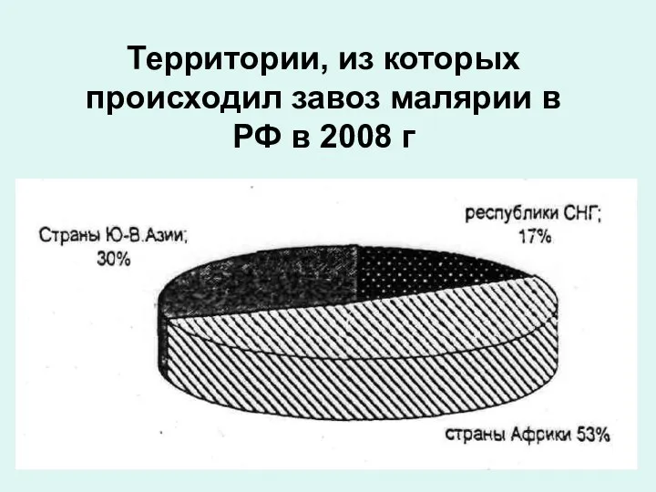 Территории, из которых происходил завоз малярии в РФ в 2008 г