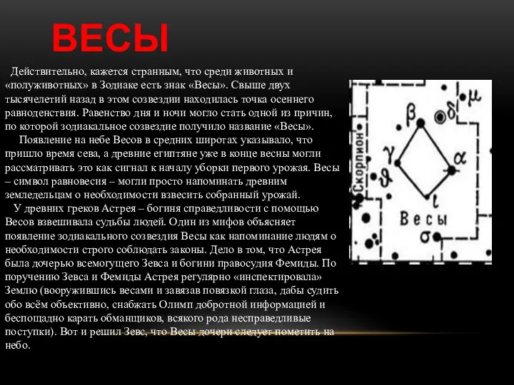 ВЕСЫ Действительно, кажется странным, что среди животных и «полуживотных» в