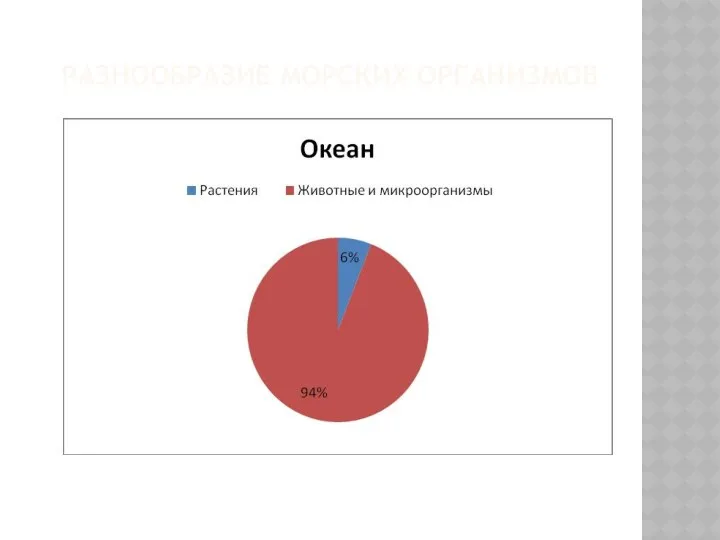 РАЗНООБРАЗИЕ МОРСКИХ ОРГАНИЗМОВ