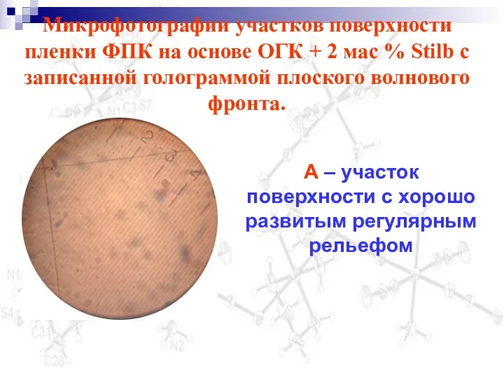 Микрофотографии участков поверхности пленки ФПК на основе ОГК + 2