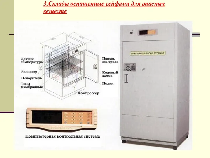 3.Склады оснащенные сейфами для опасных веществ