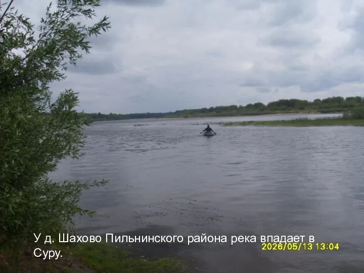 У д. Шахово Пильнинского района река впадает в Суру.