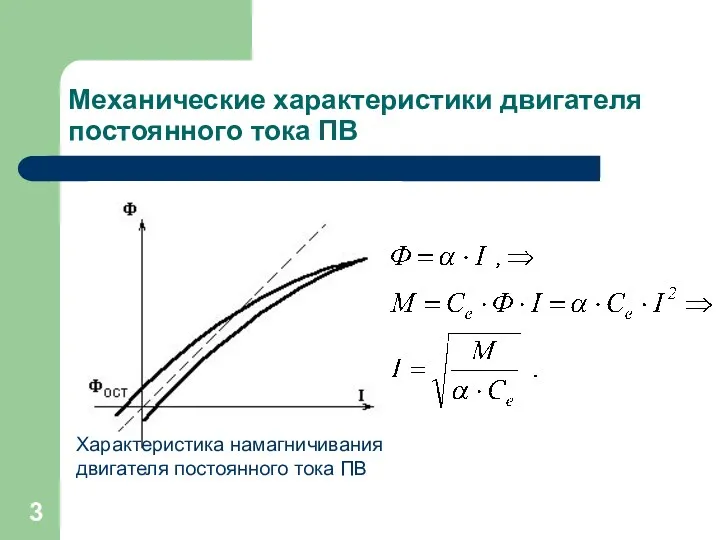 Механические характеристики двигателя постоянного тока ПВ