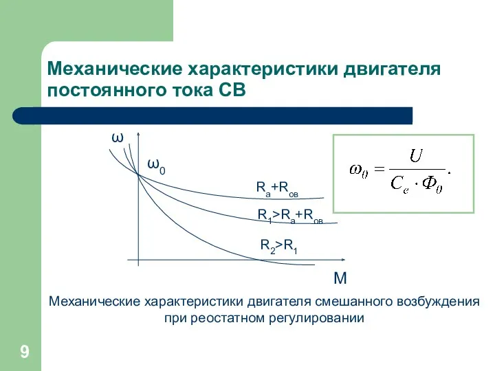 Механические характеристики двигателя постоянного тока СВ