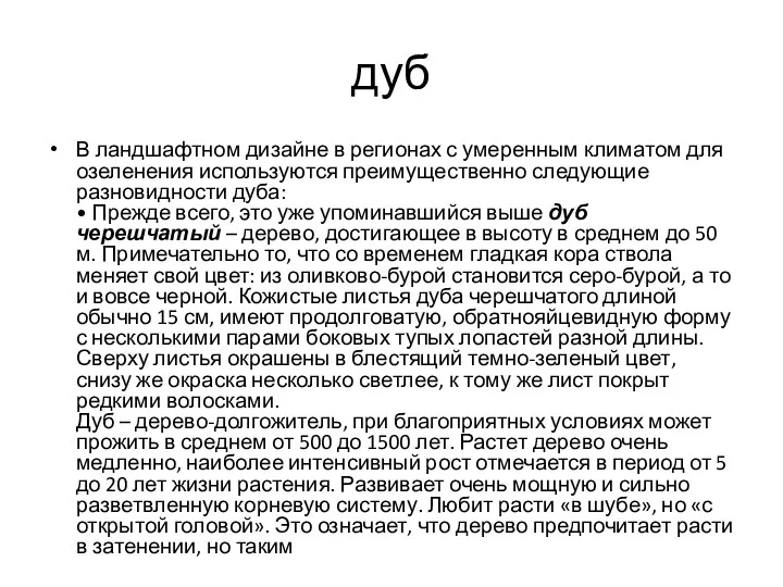 дуб В ландшафтном дизайне в регионах с умеренным климатом для