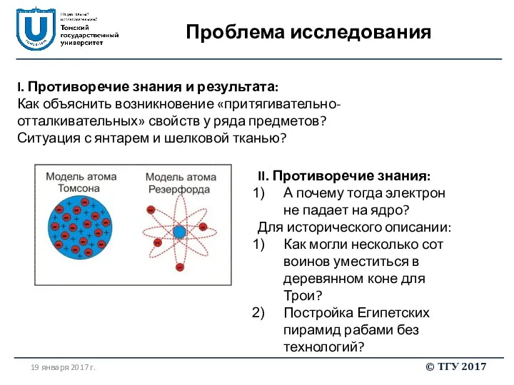 Проблема исследования I. Противоречие знания и результата: Как объяснить возникновение