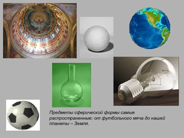 Предметы сферической формы самые распространенные: от футбольного мяча до нашей планеты – Земля.