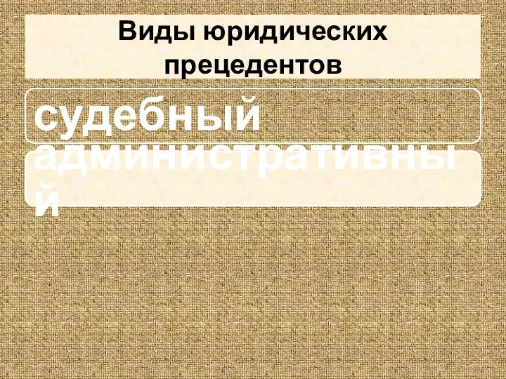 Виды юридических прецедентов судебный административный