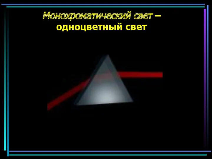 Монохроматический свет – одноцветный свет