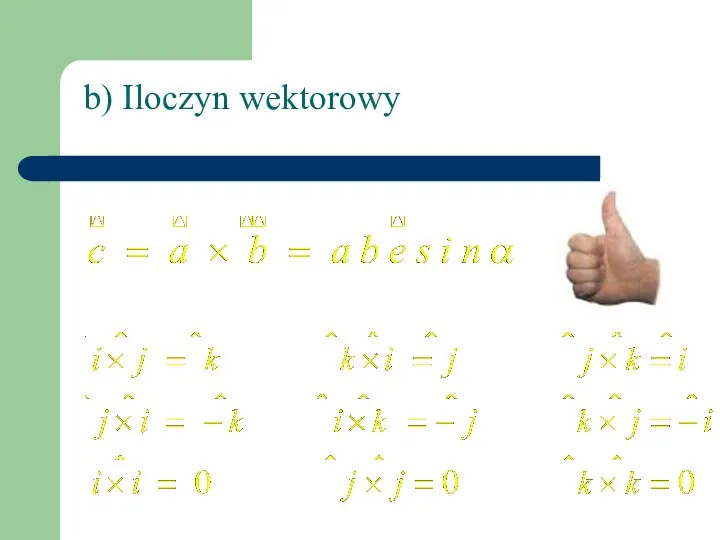 b) Iloczyn wektorowy