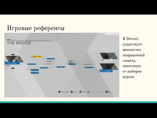 Игровые референсы В Detroit существует множество направлений сюжета, зависящих от выборов игрока