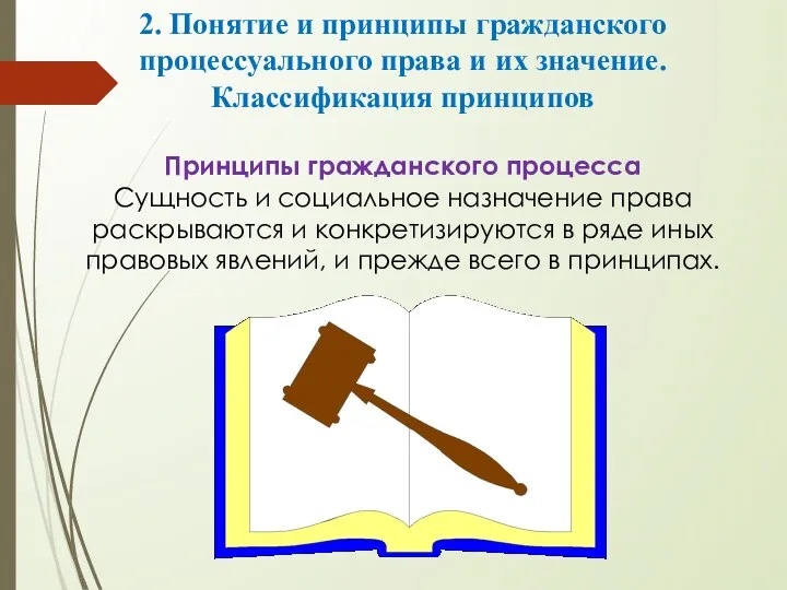 2. Понятие и принципы гражданского процессуального права и их значение. Классификация принципов Принципы