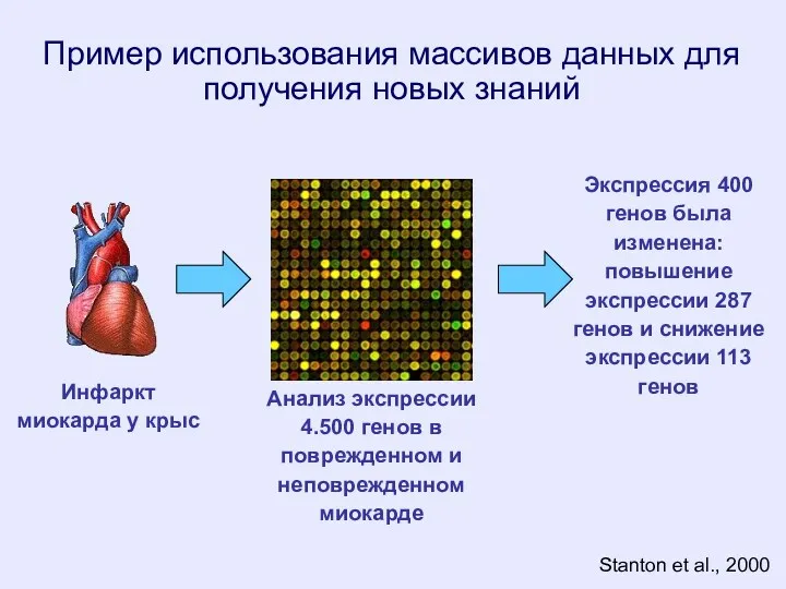 Пример использования массивов данных для получения новых знаний Stanton et