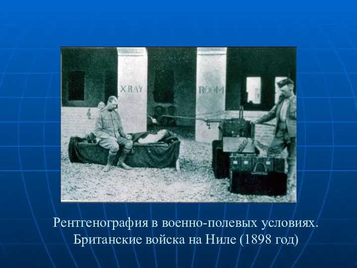 Рентгенография в военно-полевых условиях. Британские войска на Ниле (1898 год)