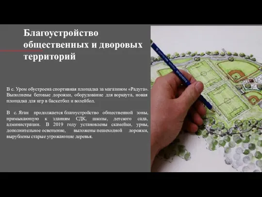 Благоустройство общественных и дворовых территорий В с. Уром обустроена спортивная