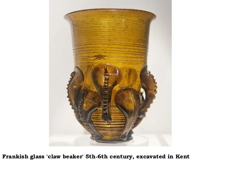 Frankish glass 'claw beaker' 5th-6th century, excavated in Kent