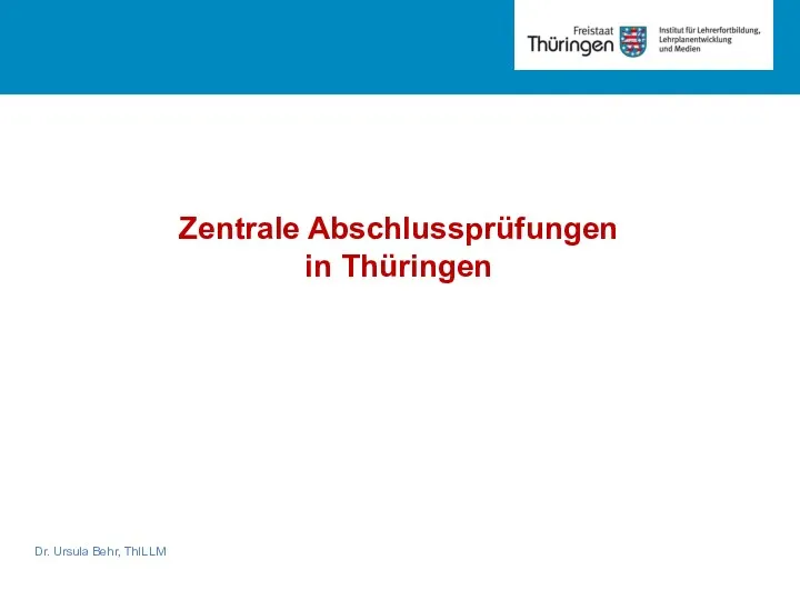 Zentrale Abschlussprüfungen in Thüringen