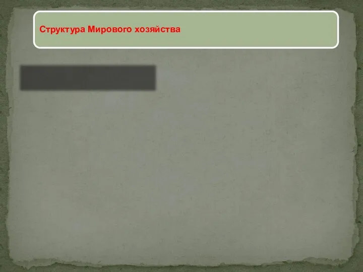 Структура Мирового хозяйства Промышленность Транспорт Сельское хозяйство