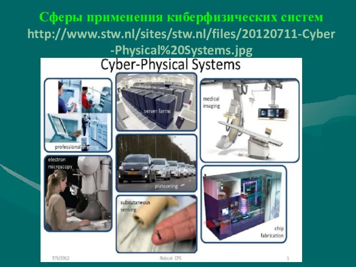 Сферы применения киберфизических систем http://www.stw.nl/sites/stw.nl/files/20120711-Cyber-Physical%20Systems.jpg