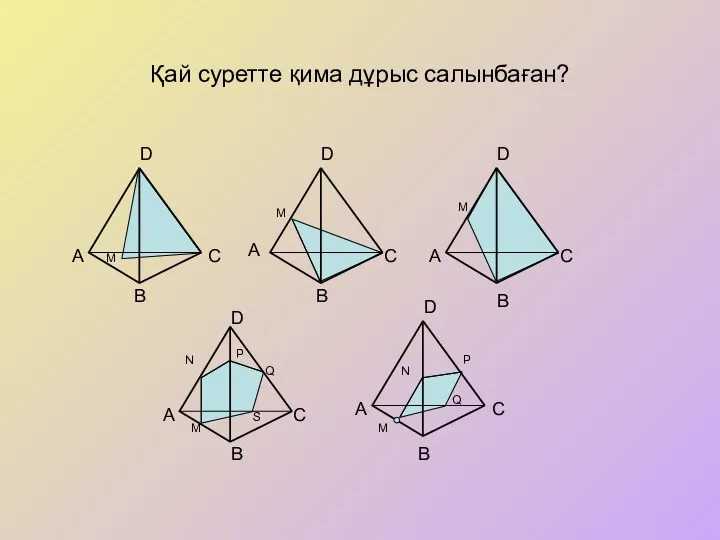 Қай суретте қима дұрыс салынбаған? B А А А А