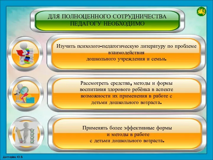 ДЛЯ ПОЛНОЦЕННОГО СОТРУДНИЧЕСТВА ПЕДАГОГУ НЕОБХОДИМО