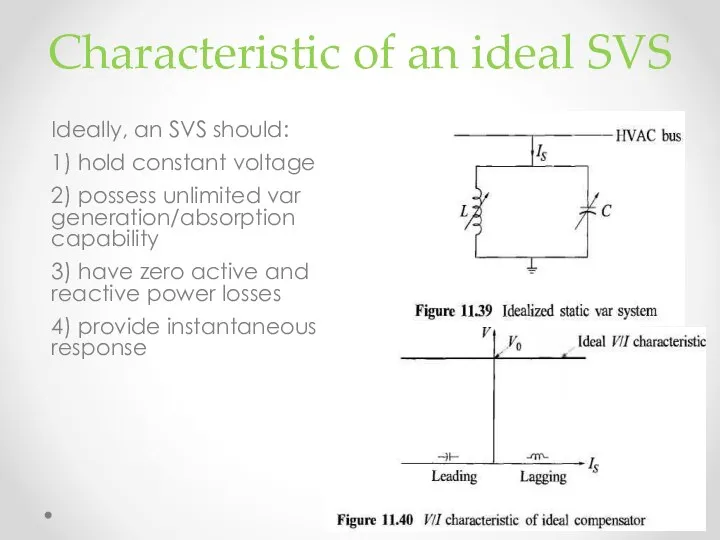Characteristic of an ideal SVS Ideally, an SVS should: 1)