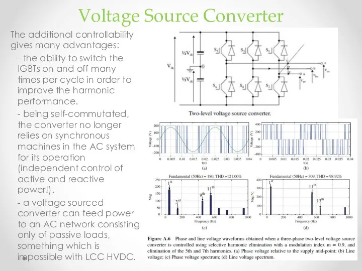 Voltage Source Converter The additional controllability gives many advantages: -