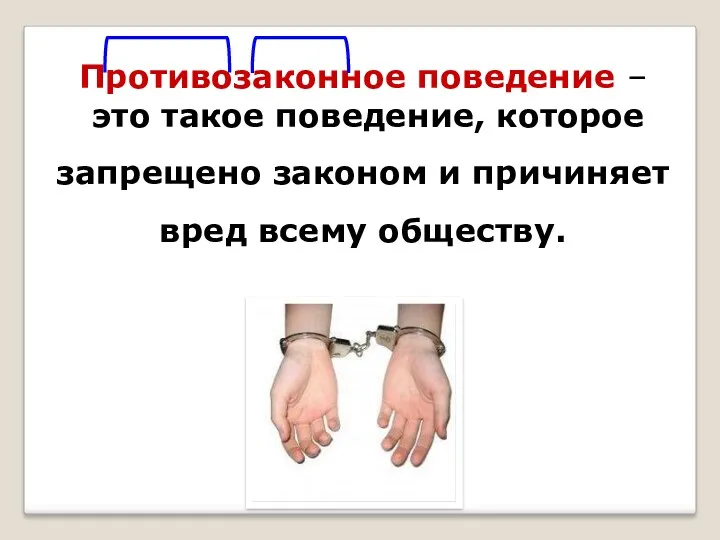 Противозаконное поведение – это такое поведение, которое запрещено законом и причиняет вред всему обществу.