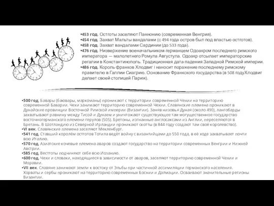 453 год. Остготы заселяют Паннонию (современная Венгрия). 454 год. Захват Мальты вандалами (с