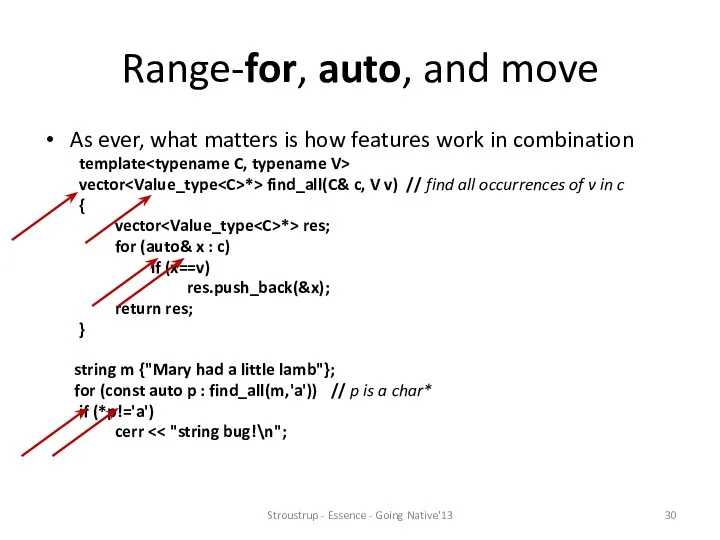 Range-for, auto, and move As ever, what matters is how