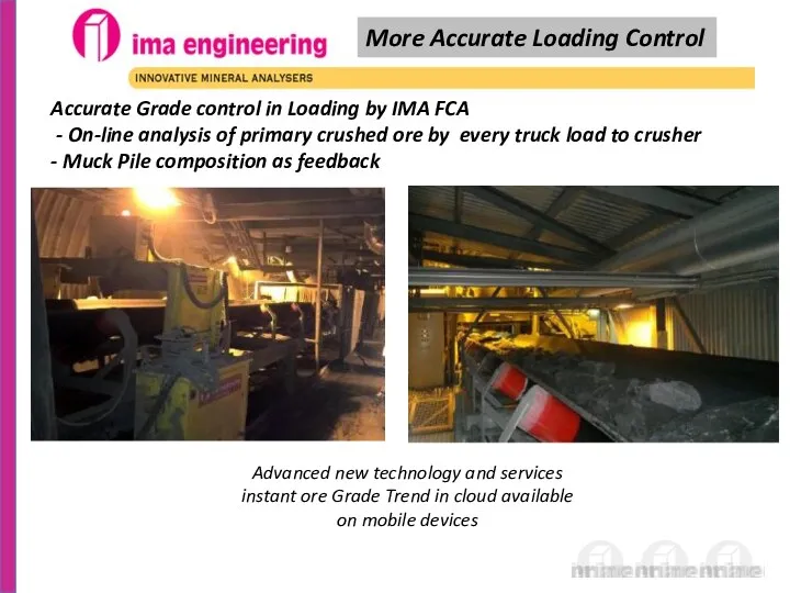 Accurate Grade control in Loading by IMA FCA - On-line