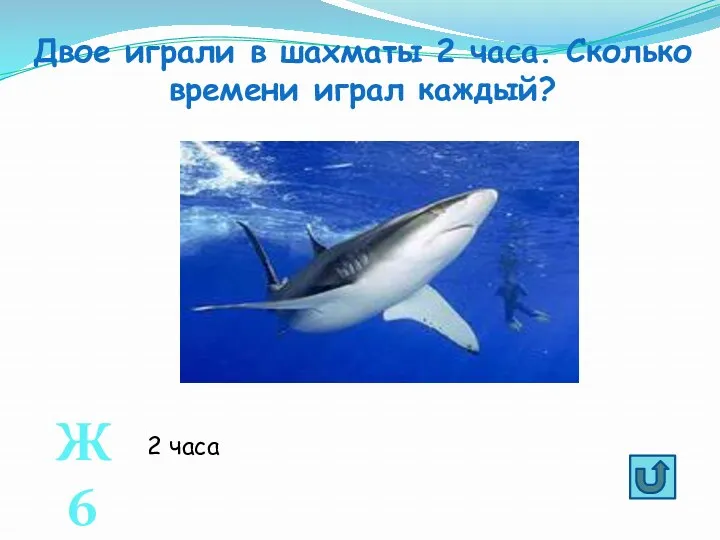 Двое играли в шахматы 2 часа. Сколько времени играл каждый? Ж6 2 часа