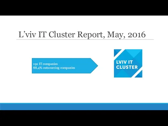 L’viv IT Cluster Report, May, 2016 192 IT companies 88,4% outsourcing companies