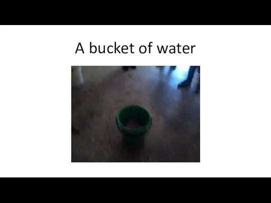 A bucket of water